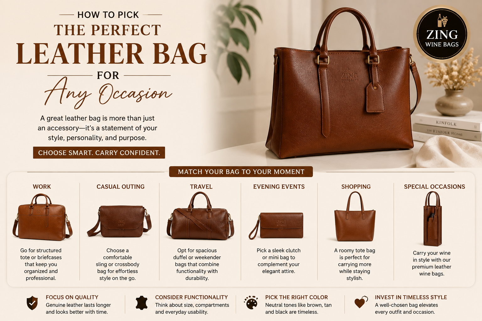 How to Choose the Perfect Leather Bag for Every Occasion