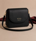 Wine Bags Black Flap Crossbody Bag
