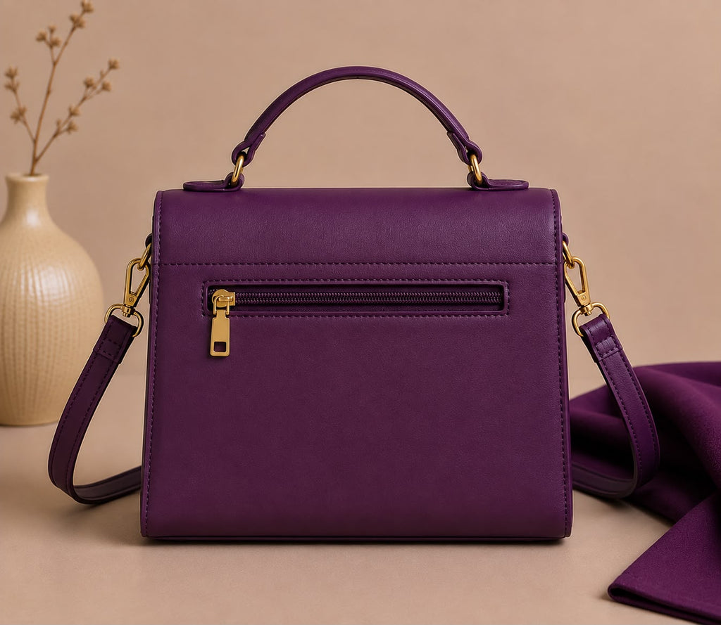 Wine Bags Royal Purple Structured Handbag
