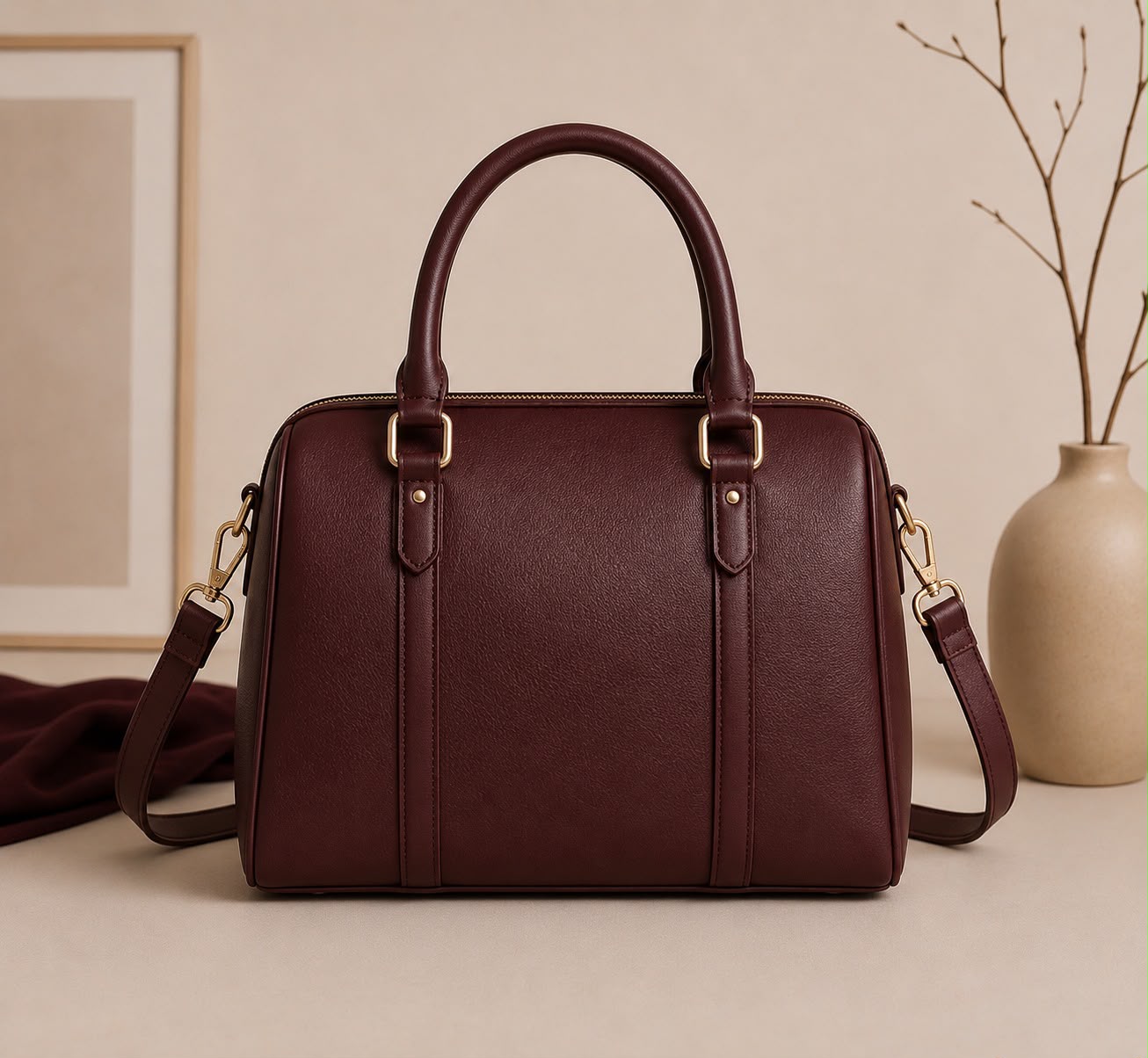 Wine Bags Travel Satchel – Burgundy
