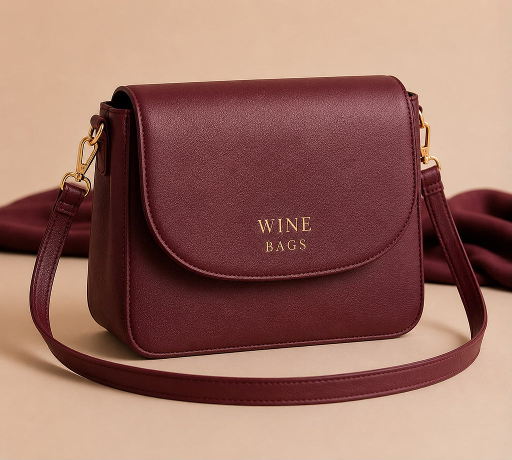 Wine Bags Burgundy Flap Crossbody Bag