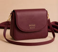 Wine Bags Burgundy Flap Crossbody Bag