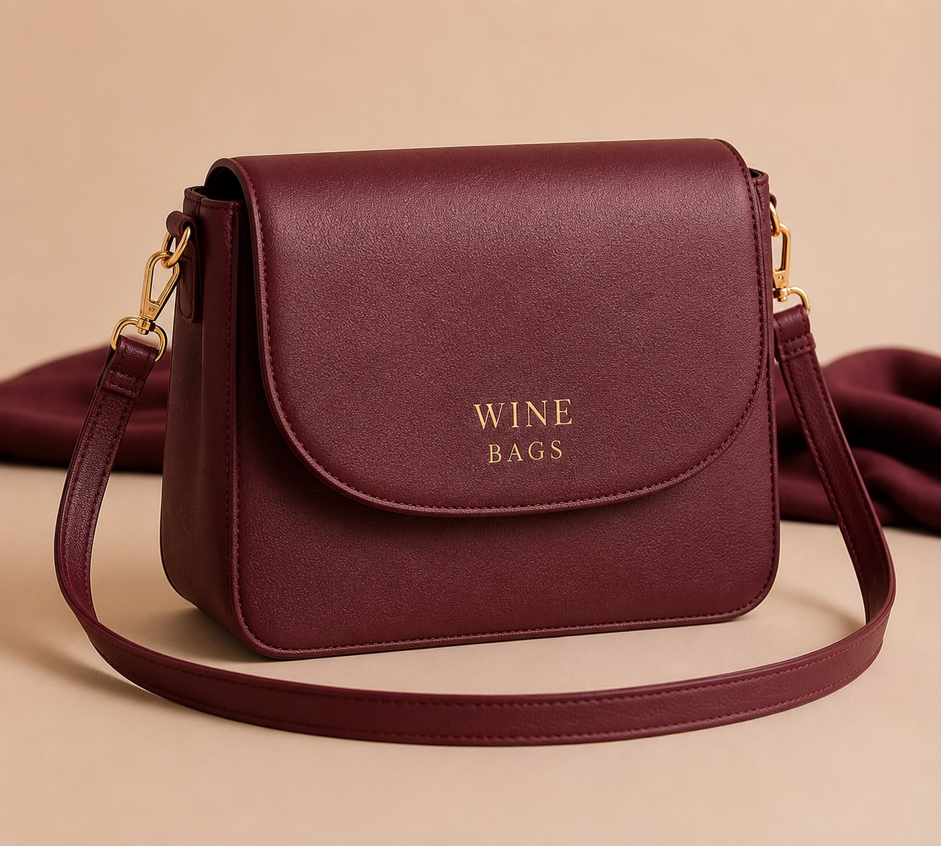 Wine Bags Burgundy Flap Crossbody Bag