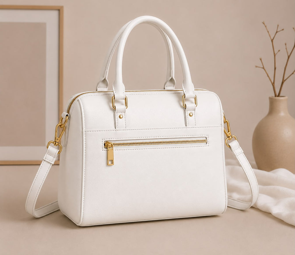Wine Bags Travel Satchel – Pearl White