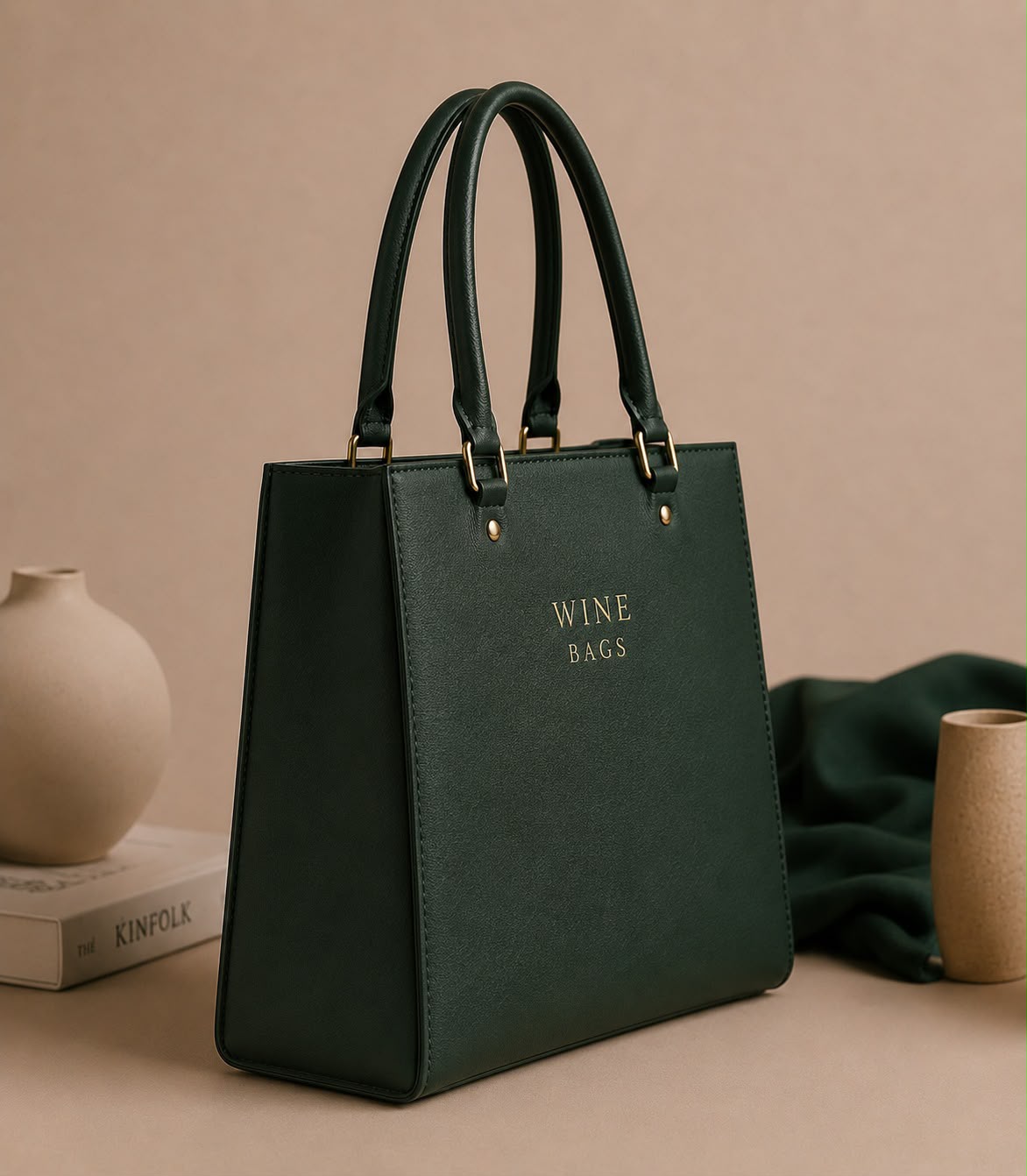 Élan Structured Tote – Forest Green