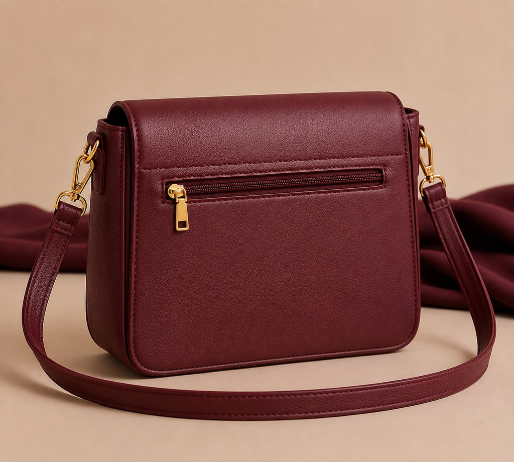 Wine Bags Burgundy Flap Crossbody Bag