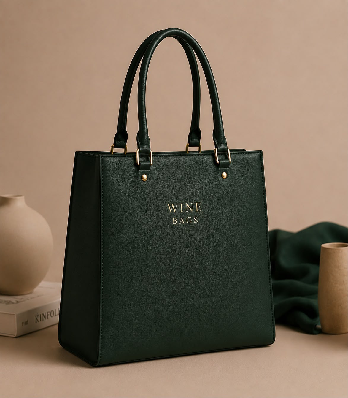 Élan Structured Tote – Forest Green