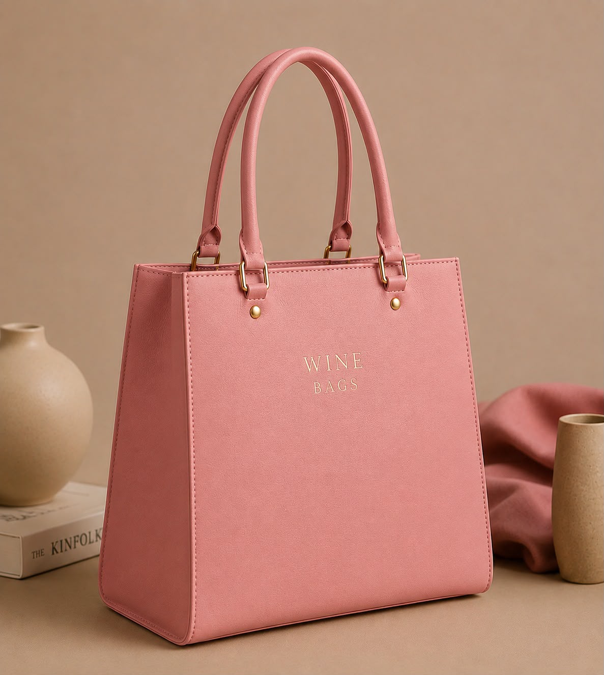 Elan Structured Tote – Blush Pink