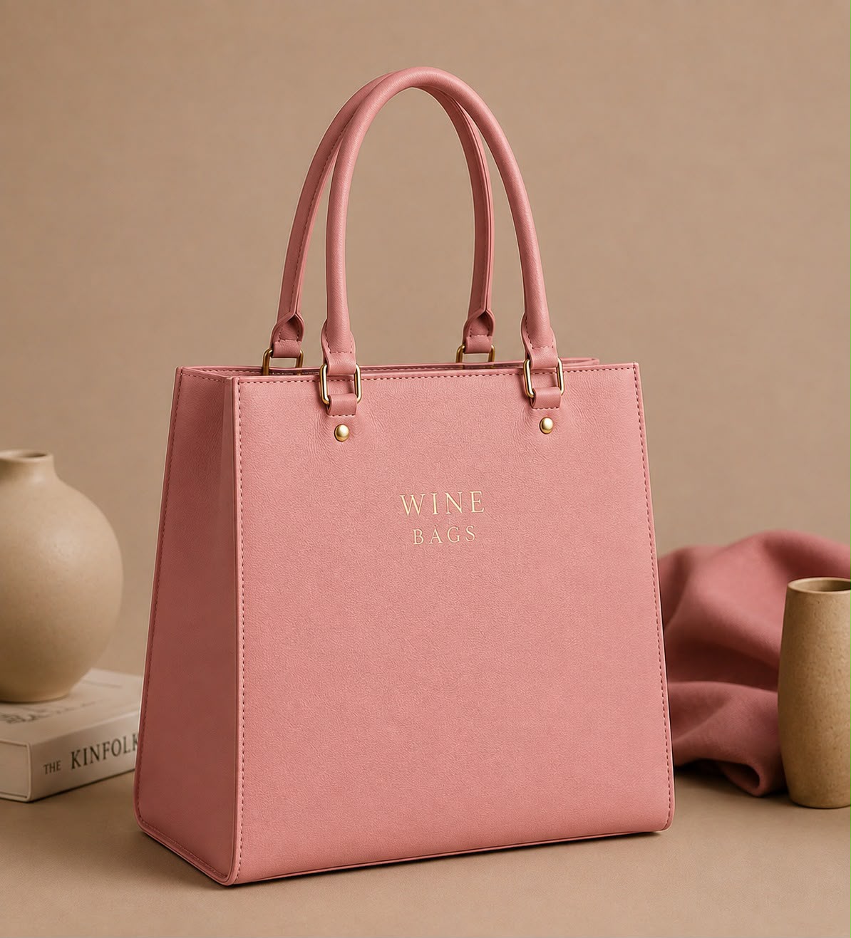 Elan Structured Tote – Blush Pink
