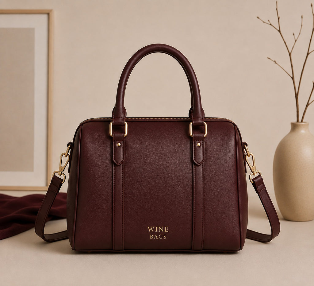 Wine Bags Travel Satchel – Burgundy